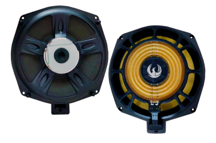 Set 2 subwoofere dedicate BMW cu 2 difuzoare 8” și cabluri plug & play ﻿75 W RMS/150 W MAX, Phoenix Gold