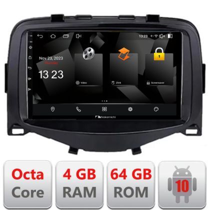 Navigatie dedicata Nakamichi Toyota Aygo 2014-2018 Android radio gps internet quad core 4+64 carplay android auto