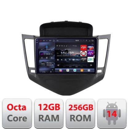 Navigatie Chevrolet Cruze 2008-2015 Edotec Kit-045 8 core QLED 2K 12+256GB 360 Android Waze USB Navigatie Internet Youtube Radio