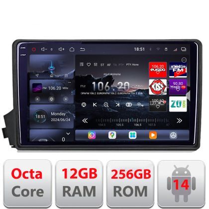 Navigatie Ssangyong Kyron Actyon 2005-2014 Edotec Kit-158 8 core QLED 2K 12+256GB 360 Android Waze USB Navigatie Internet Youtube Radio