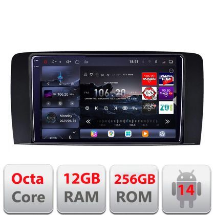 Navigatie Mercedes Clasa R 2005-2012 Edotec Kit-215 8 core QLED 2K 12+256GB 360 Android Waze USB Navigatie Internet Youtube Radio