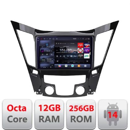 Navigatie Hyundai Sonata 2011-2015 Edotec Kit-259 8 core QLED 2K 12+256GB 360 Android Waze USB Navigatie Internet Youtube Radio