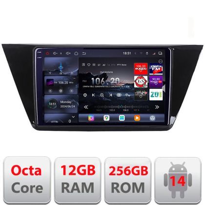 Navigatie Volkswagen Touran 2016- Edotec Kit-3144 8 core QLED 2K 12+256GB 360 Android Waze USB Navigatie Internet Youtube Radio