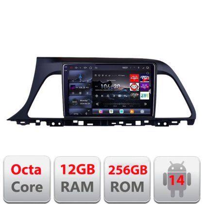 Navigatie Hyundai Sonata 2014-2018 Edotec Kit-417 8 core QLED 2K 12+256GB 360 Android Waze USB Navigatie Internet Youtube Radio