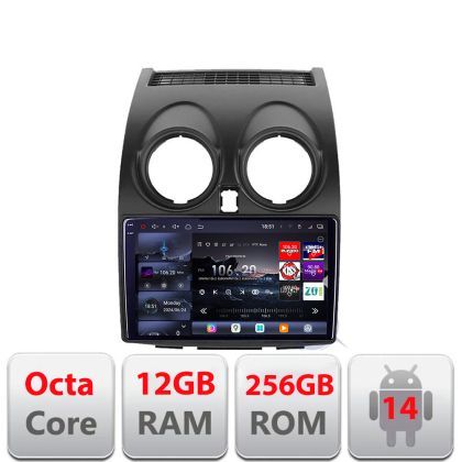 Navigatie Nissan Qashqai 2007-2013 Edotec Kit-499 8 core QLED 2K 12+256GB 360 Android Waze USB Navigatie Internet Youtube Radio