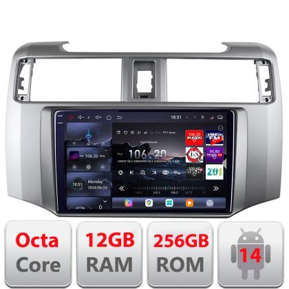 Navigatie Toyota 4runner 2009-2019 Android radio gps internet 8 core QLED 2K 12+256GB 360 Edotec