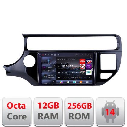 Navigatie Kia Rio 2014-2017 Edotec Kit-504 8 core QLED 2K 12+256GB 360 Android Waze USB Navigatie Internet Youtube Radio
