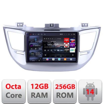 Navigatie Hyundai Tucson 2015-2019 Edotec Kit-546 8 core QLED 2K 12+256GB 360 Android Waze USB Navigatie Internet Youtube Radio