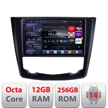 Navigatie Renault Kadjar 2015-2021 Edotec Kit-9030 8 core QLED 2K 12+256GB 360 Android Waze USB Navigatie Internet Youtube Radio