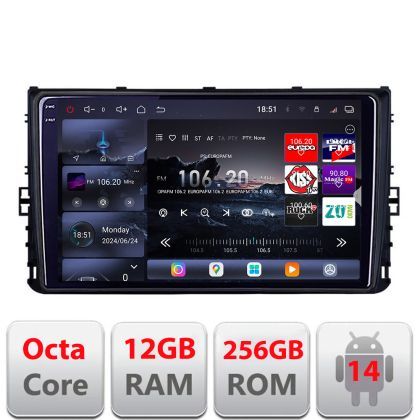 Navigatie grupul VW Edotec Kit-933 8 core QLED 2K 12+256GB 360 Android Waze USB Navigatie Internet Youtube Radio