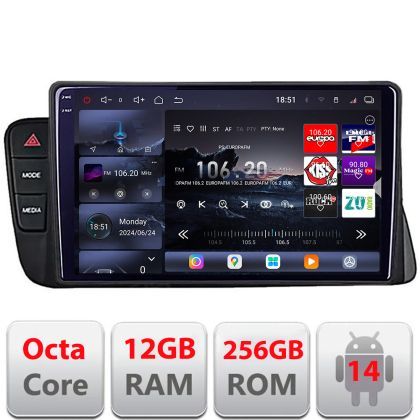 Navigatie Audi A4 2008-2016 NON-MMI Edotec Kit-A4 8 core QLED 2K 12+256GB 360 Android Waze USB Navigatie Internet Youtube Radio