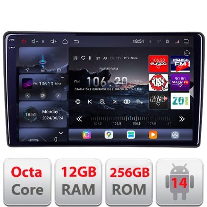 Navigatie Toyota Auris 2007-2013 Edotec Kit-auris-2013 8 core QLED 2K 12+256GB 360 Android Waze USB Navigatie Internet Youtube Radio