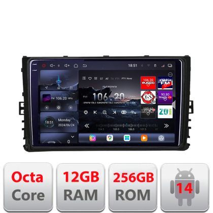 Navigatie Toyota Auris Corolla 2017-2018 Edotec Kit-auris-2017 8 core QLED 2K 12+256GB 360 Android Waze USB Navigatie Internet Youtube Radio
