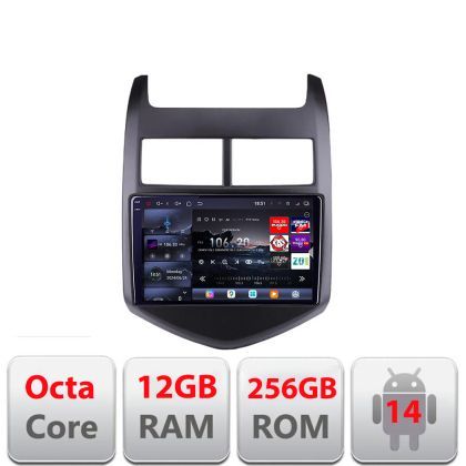 Navigatie Chevrolet Aveo 2010-2013 Edotec Kit-AVEO10 8 core QLED 2K 12+256GB 360 Android Waze USB Navigatie Internet Youtube Radio