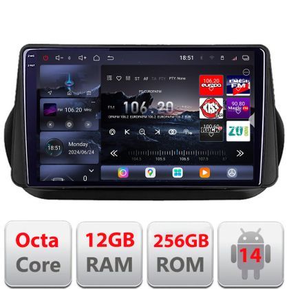 Navigatie Peugeot Bipper, Citroen Nemo, Fiat Qubo 2008-2017 Android radio gps internet 8 core QLED 2K 12+256GB 360 Edotec v2