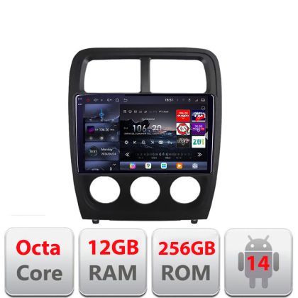 Navigatie Dodge Caliber 2010-2012 Edotec Kit-CALIBER 8 core QLED 2K 12+256GB 360 Android Waze USB Navigatie Internet Youtube Radio