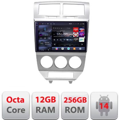 Navigatie Dodge Caliber 2006-2010 Edotec Kit-caliber-06 8 core QLED 2K 12+256GB 360 Android Waze USB Navigatie Internet Youtube Radio