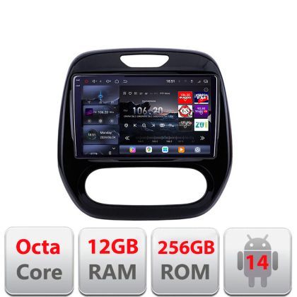 Navigatie Renault Captur 2013-2018 Edotec Kit-CAPTUR 8 core QLED 2K 12+256GB 360 Android Waze USB Navigatie Internet Youtube Radio