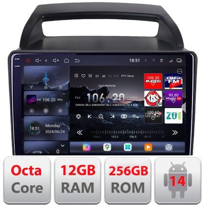 Navigatie Kia Carnival 2006-2014 Android radio gps internet 8 core QLED 2K 12+256GB 360 Edotec