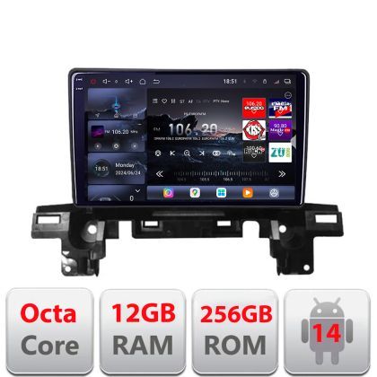 Navigatie Mazda CX5 2018-2020 Edotec Kit-cx5 8 core QLED 2K 12+256GB 360 Android Waze USB Navigatie Internet Youtube Radio
