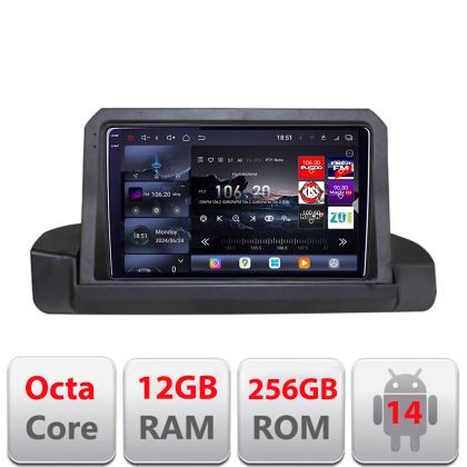 Navigatie BMW Seria 3 E90 fara ecran de fabrica 2005-2012 8 core QLED 2K 12+256GB 360 Android Waze USB Navigatie Internet Youtube Radio Edotec