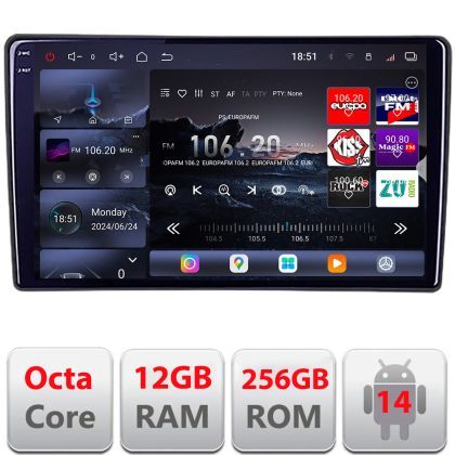 Navigatie Eclipse Cross 2019- Edotec Kit-eclipse 8 core QLED 2K 12+256GB 360 Android Waze USB Navigatie Internet Youtube Radio