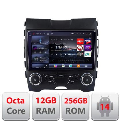 Navigatie Ford Edge 2015-2021 midline Edotec Kit-edge-mid 8 core QLED 2K 12+256GB 360 Android Waze USB Navigatie Internet Youtube Radio