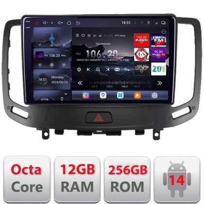 Navigatie Infiniti G35 G37 2006-2013 Android radio gps internet 8 core QLED 2K 12+256GB 360 Edotec