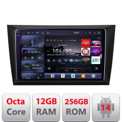 Navigatie VW Golf6 2009-2013 Edotec Kit-GOLF6 8 core QLED 2K 12+256GB 360 Android Waze USB Navigatie Internet Youtube Radio