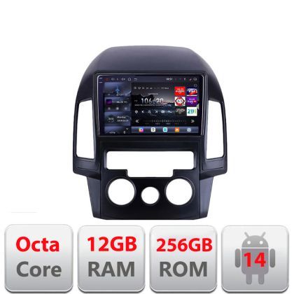 Navigatie Hyundai I30 2009-2012 clima manuala Edotec Kit-I30AC 8 core QLED 2K 12+256GB 360 Android Waze USB Navigatie Internet Youtube Radio