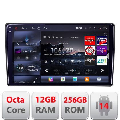 Navigatie Hyundai I40 2011-2019 Android radio gps internet 8 core QLED 2K 12+256GB 360 Edotec
