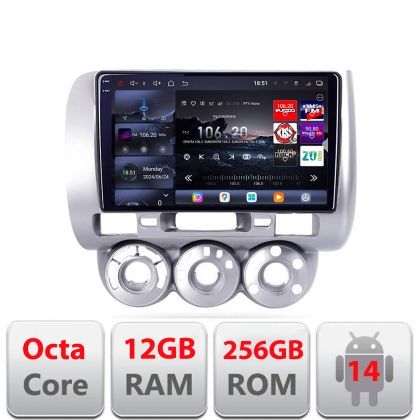 Navigatie Honda Fit Jazz 2004-2008 Android radio gps internet 8 core QLED 2K 12+256GB 360 Edotec