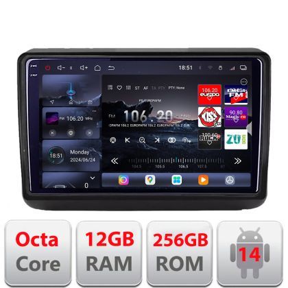 Navigatie Jeep Grand Cherokee 2014-2019 Edotec Kit-JGG 8 core QLED 2K 12+256GB 360 Android Waze USB Navigatie Internet Youtube Radio