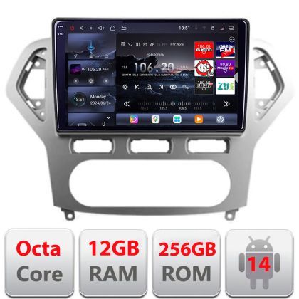 Navigatie Ford Mondeo 2006-2010 Edotec Kit-MONDEO-AC 8 core QLED 2K 12+256GB 360 Android Waze USB Navigatie Internet Youtube Radio