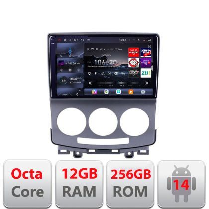 Navigatie Mazda 5 2005-2010 Edotec Kit-MZ22 8 core QLED 2K 12+256GB 360 Android Waze USB Navigatie Internet Youtube Radio
