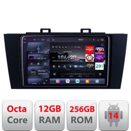 Navigatie Subaru Outback 2014-2019 sau Subaru XV 2017-2018 Edotec Kit-OUTBACK5 8 core QLED 2K 12+256GB 360 Android Waze USB Navigatie Internet Youtube Radio