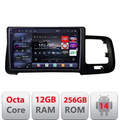 Navigatie Volvo S60 2008-2014 Edotec Kit-s60-08 8 core QLED 2K 12+256GB 360 Android Waze USB Navigatie Internet Youtube Radio