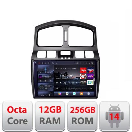 Navigatie Hyundai Santa Fe 2000-2006 Android radio gps internet 8 core QLED 2K 12+256GB 360 Edotec
