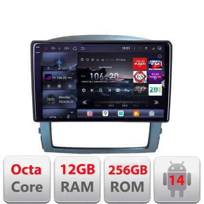 Navigatie Kia Sorento 2006-2009 Android radio gps internet 8 core QLED 2K 12+256GB 360 Edotec