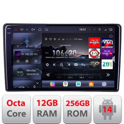 Navigatie Fiat Tipo 2015-2021 Edotec Kit-TIPO 8 core QLED 2K 12+256GB 360 Android Waze USB Navigatie Internet Youtube Radio