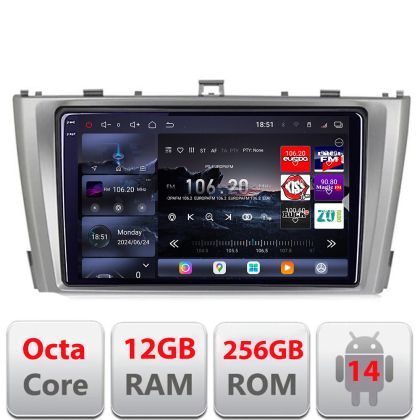 Navigatie Toyota Avensis 2009-2015 Edotec Kit-TY12 8 core QLED 2K 12+256GB 360 Android Waze USB Navigatie Internet Youtube Radio