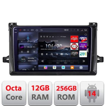 Navigatie Toyota Prius dupa 2015 Edotec Kit-TY50 8 core QLED 2K 12+256GB 360 Android Waze USB Navigatie Internet Youtube Radio