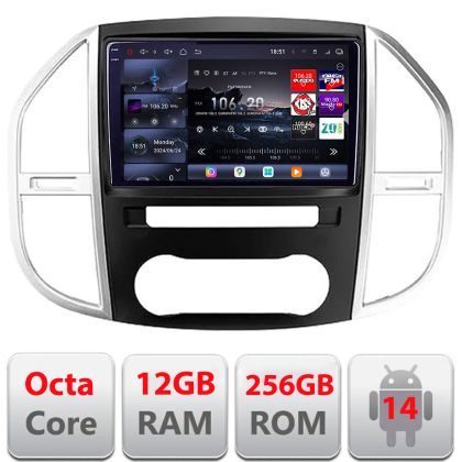 Navigatie Mercedes Vito w447 2016- Android radio gps internet 8 core QLED 2K 12+256GB 360 Edotec