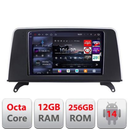 Navigatie BMW X5 X6 2009-2014 CIC 8 core QLED 2K 12+256GB 360 Android Waze USB Navigatie Internet Youtube Radio Edotec