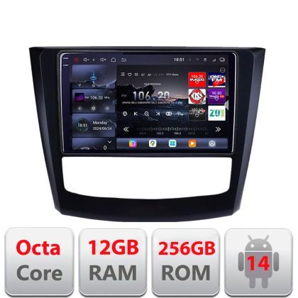 Navigatie Renault Kadjar facelift 2019-2022 Qled 2K Octa Core 12+256GB LTE 4G DSP Wifi 5Ghz android auto carplay radio gps internet kit-9030-facelift+EDT-E810-2K