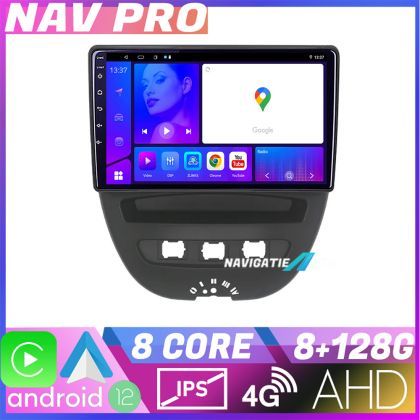 Navigatie Citroen C1 Peugeot 107 Toyota Aygo 2005 2014 EDOTEC-LITE Android Ecran 720P Octa Core 8 128 Carplay v1