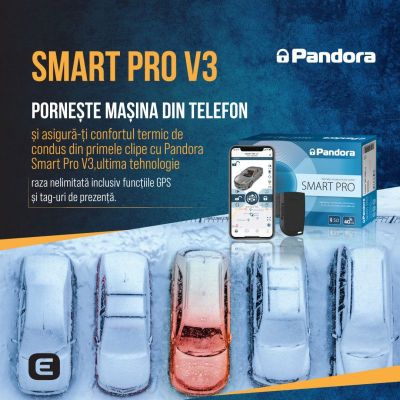Kit pornire motor Pandora Smart Pro V3  cu taguri Audi A1 2010-2018, aplicatie telefon 4G, GPS (montaj inclus)