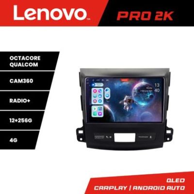 Navigatie Mitsubishi Outlander 2010 Lenovo Kit-056 8 core QLED 2K 12+256 360 Android Waze USB Navigatie Internet Youtube Radio v2