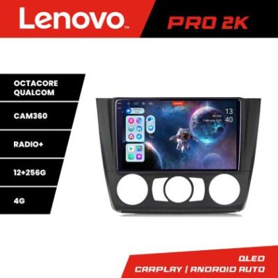 Navigatie BMW Seria 1 E87 2007-2011 clima manuala Lenovo Kit-bmw117-manual 8 core QLED 2K 12+256 360 Android Waze USB Navigatie Internet Youtub