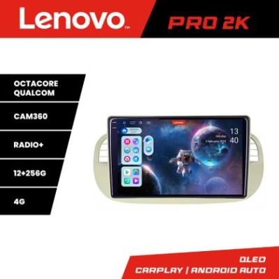 Navigatie Fiat 500 intre anii 2007-2015 Android radio gps internet 8 core QLED 2K 12+256 360 Lenovo